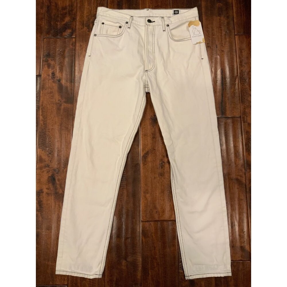 AGOLDE Opening Ceremony White  High Rise Classic Straight Denim Jeans, Size 29